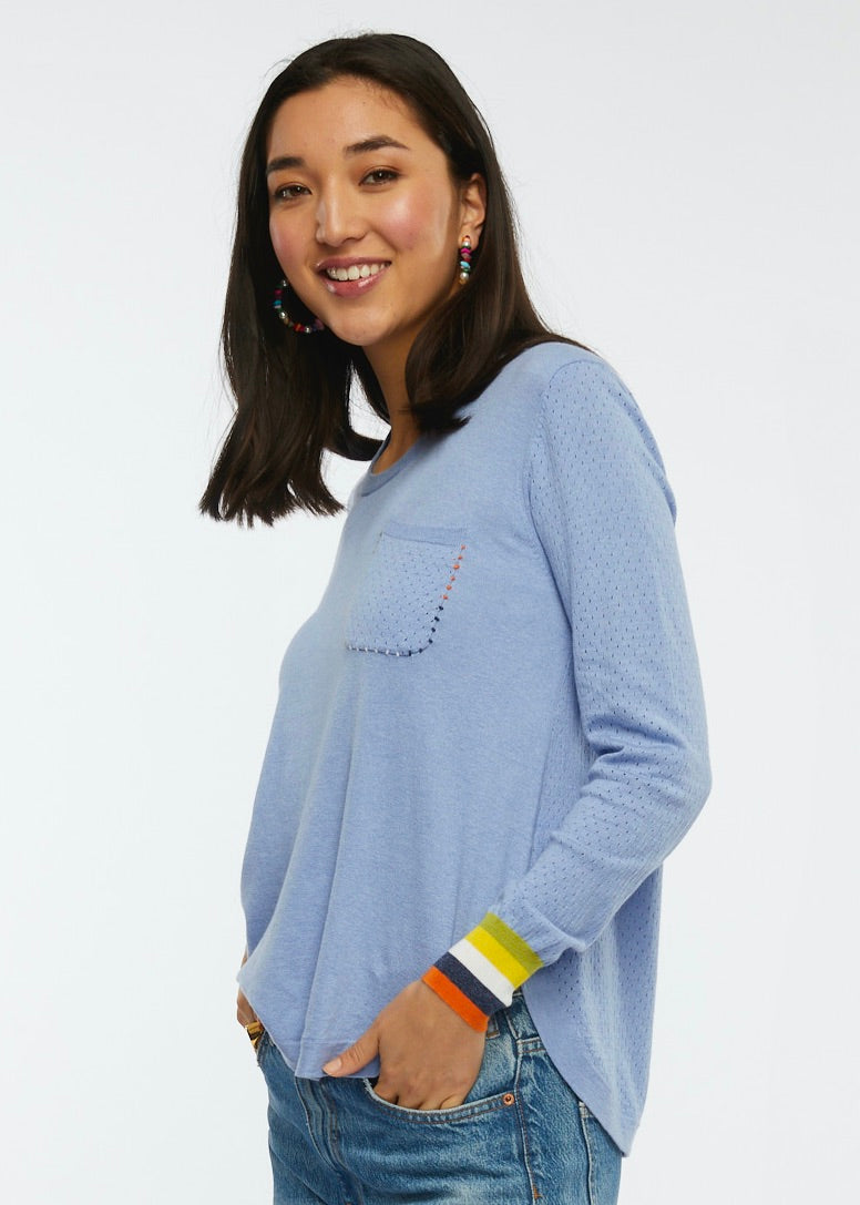 Stitch Pocket Sweater- BLUEBERRY